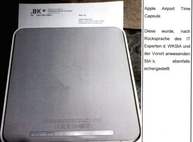 Airport Time Capsule sichergestellt bei Thomas Schmid